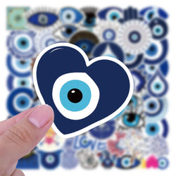 10/30/50pcs Cool Turkish Evil Eye Graffiti Stickers Aesthetic Cartoon Decals Kids Toy DIY Diary Laptop Luggage Phone Car Sticker (ONLINE ORDER ONLY)