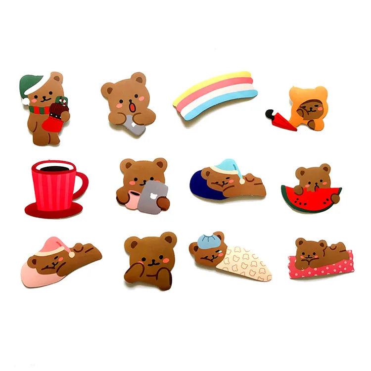 60Pcs/pack Cute Lazy Bear Stickers Scrapbooking Decorative Sticker Korean DIY Diary Album Stick Label Kawaii Stationery (ONLINE ORDER ONLY)