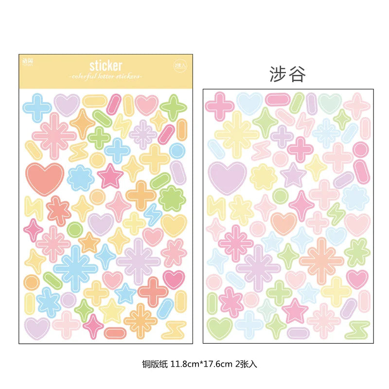 2 sheets Ins Kawaii Alphabet Letter Number Stickers Scrapbooking Decorative Sticker DIY Diary Album Stick Label Stationery (ONLINE ORDER ONLY)