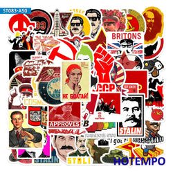 50Pieces Russia Stalin USSR CCCP Mixed Art Retro Slogan Stickers for Phone Scrapbook Luggage Car Motorcycle Laptop Sticker Toys (ONLINE ORDER ONLY)