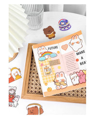 15Pcs/lot Cute Rabbit Bear Stickers PET Scrapbooking Stickers Decorative Ablum Diary For Children Stationery (ONLINE ORDER ONLY)