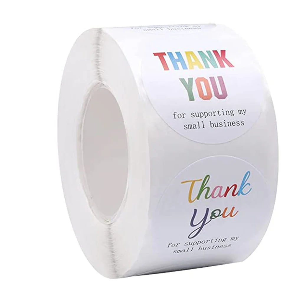 500pcs/roll Thank You Sticker 3.8cm Hologram Silver for Supporting Small Business Labels Envelope Sealing Gift Packaging Sticker (ONLINE ORDER ONLY)