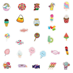 10/30/50PCS Food Colorful Candy and Sweets Sticker Pack (Online Order Only)