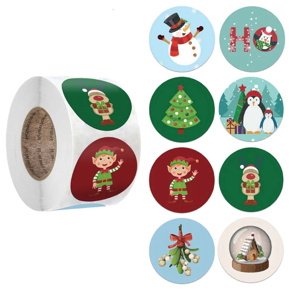 Christmas Sticker Cartoon Christmas Tree Santa Claus Design Paper Label Merry Christmas Cute Stickers Stationery Stickers (ONLINE ORDER ONLY)