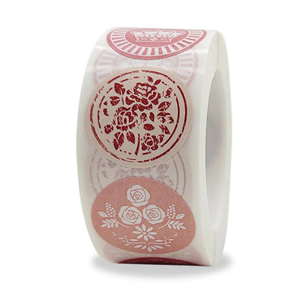 100-500pcs Envelope Seal Labels with 8 Flower Patterns Stickers Self Adhesive Sticker Labels for Party Decor,Birthday,Wedding (ONLINE ORDER ONLY)