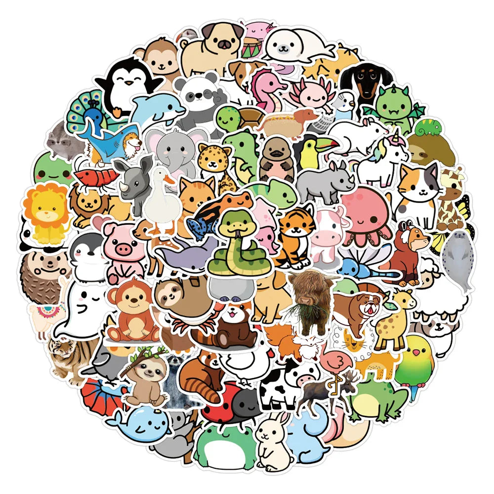 Cute Anime Animal Stickers Pack for Car, Luggage, Phone, Laptop, Guitar, Kid Toys (Online Order Only)