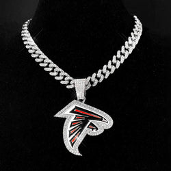 Sports Customized LOGO Pendant Necklace with Iced Out Cuban Chains for Football Fans Birthday Gifts (ONLINE ORDER ONLY)