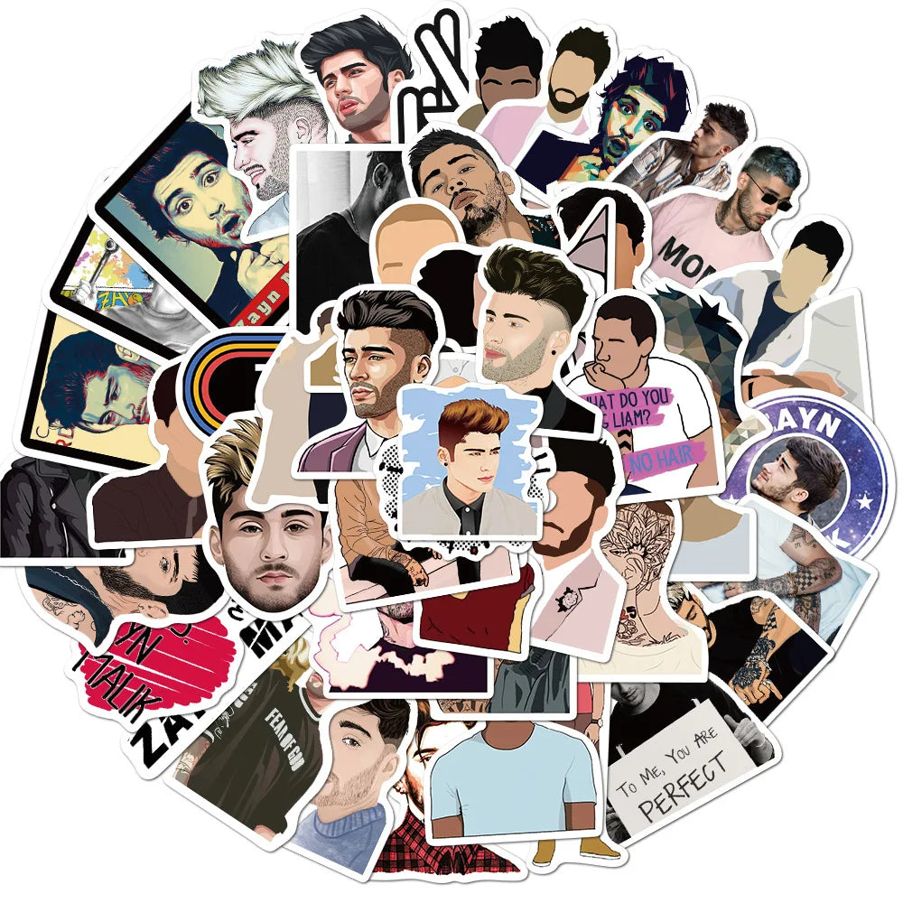 Zayn Malik Stickers 10/30/50pcs Waterproof DIY Luggage Notebook Skateboard Laptop Toy Graffiti (ONLINE ORDER ONLY)