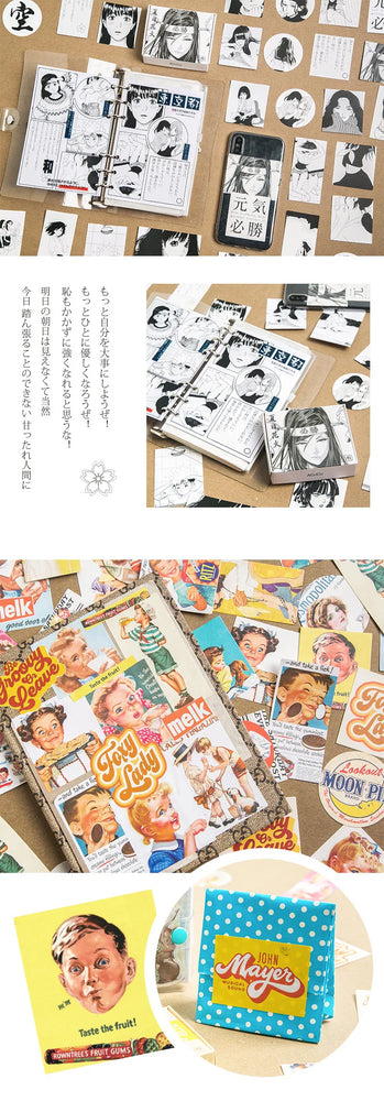 60Pcs/lot Retro Sweet Girl Stickers Scrapbooking Decorative Sticker DIY Diary Album Stick Label Kawaii Stationery (ONLINE ORDER ONLY)