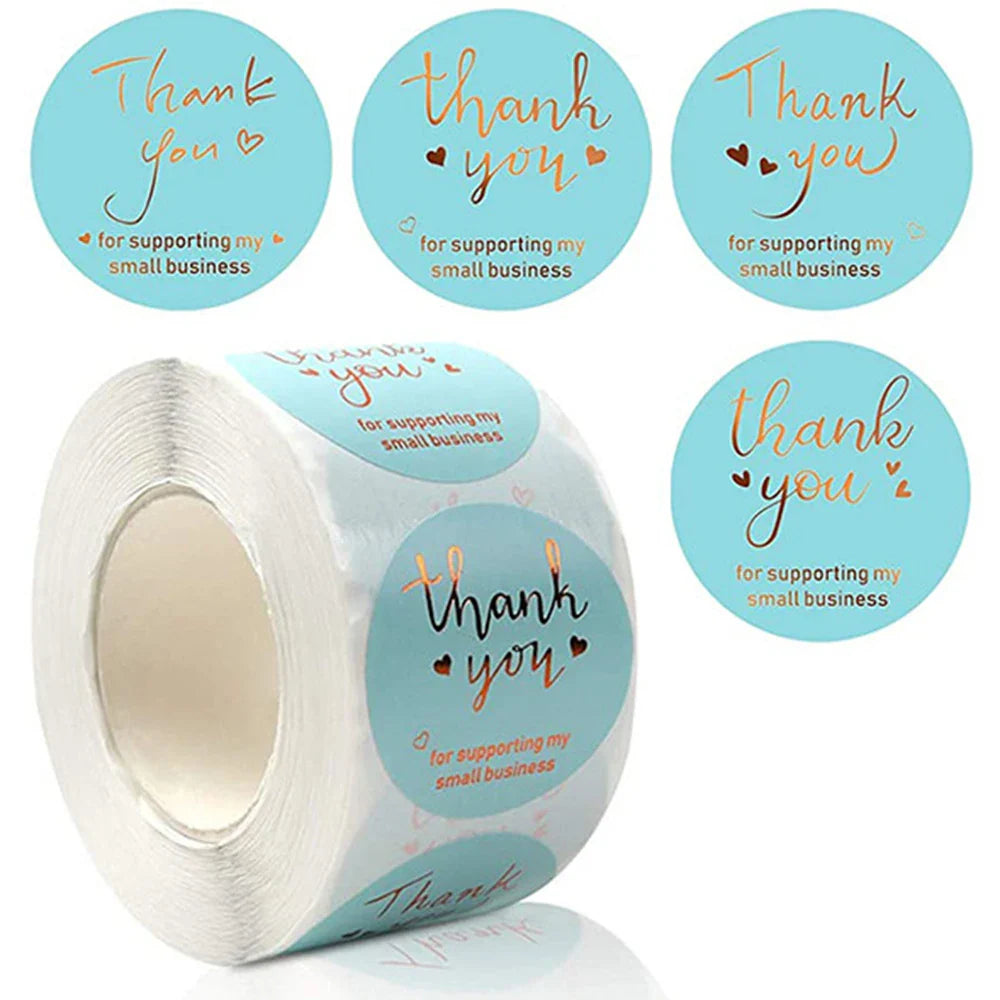 500pcs/roll Thank You Sticker 3.8cm Hologram Silver for Supporting Small Business Labels Envelope Sealing Gift Packaging Sticker (ONLINE ORDER ONLY)
