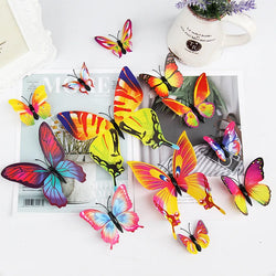 12Pcs Colorful Butterfly Wall Stickers Wedding Home Decor Magnet Fridge Mural (Online Order Only)