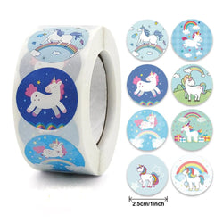Reward Sticker For Kids Mermaid Unicorn Animal Cute Pattern 500pcs/roll 1 Inch 8 Designs School Teacher Supplies Child Sticker (ONLINE ORDER ONLY)