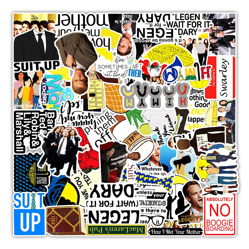 10/30/50PCS TV Show “How I Met Your Mother” Sticker Packs (ONLINE ORDER ONLY)