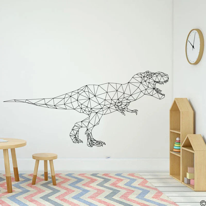 Geometric T-Rex Dinosaur Wall Sticker Kids Room Decal Art (ONLINE ORDER ONLY)