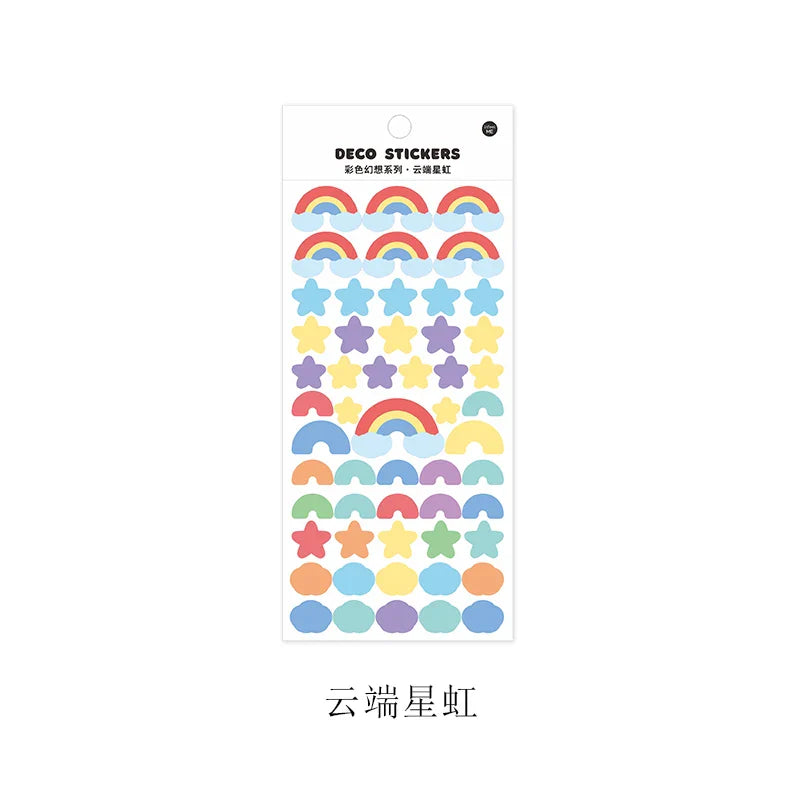 Colorful Fantasy Series Sticker Scrapbooking Decorative Sticker DIY Diary Album Stick Label INS Kawaii Stationery (ONLINE ORDER ONLY)