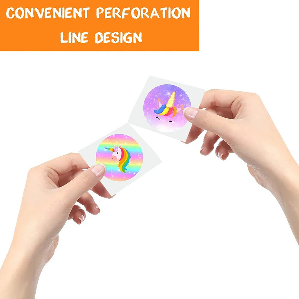 100-500PCS Cute Unicorn Reward Stickers Children Girl Gift Scrapbook Decoration Label 1Inch Handmade DIY Cartoon Toy Stickers (Online Order Only)