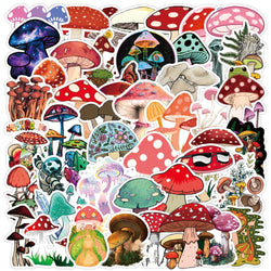 Cute Mushroom Plant Stickers Waterproof Decals for Laptop, Guitar, Luggage, Skateboard, Car - 10/30/50PCS (ONLINE ORDER ONLY)