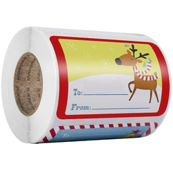 250pcs/roll Colored Christmas Stamp Design Kraft Seal Sticker Kraft Paper Material Stick DIY Multifunction Gift Sticker (ONLINE ORDER ONLY)