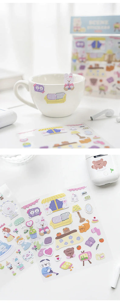 2Pcs Lovely Daily Series Stickers ins Hand Account Decoration Material Stickers Scrapbooking Stick Label Diary Album Stationery (ONLINE ORDER ONLY)