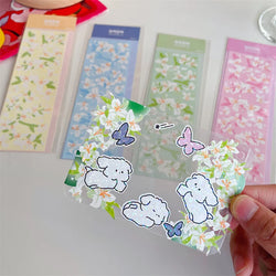 Beautiful Lily Flower Sticker Idol Card DIY Scrapbooking Decorative Sticker DIY Diary Album Stick Label Korean Kawaii Stationery (Online Order Only)