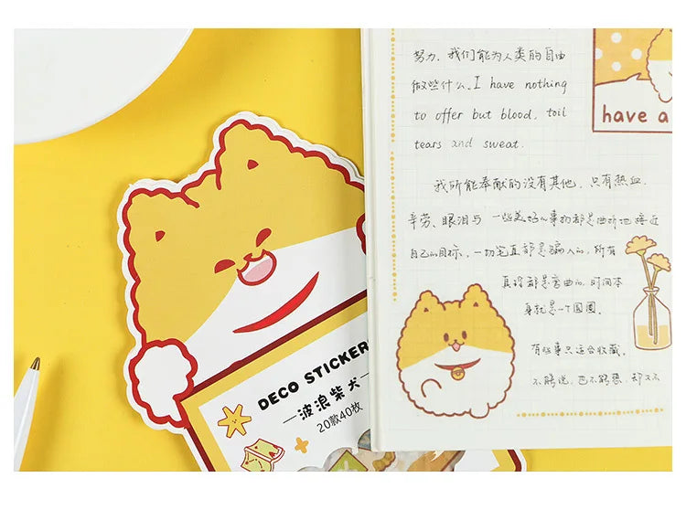 40Pcs/lot Kawaii Crimp Animal Series Decoration Sticker DIY Scrapbooking Label Diary Album Sticker Escolar Cute Stationery Gift (Online Order Only)