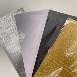 Stamping Gold Silver Number Stickers Korean Ins Hand Account Photo Album Creative DIY Deco Material Stickers Stationery (Online Order Only)