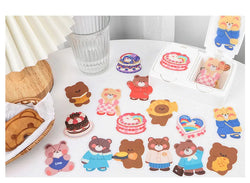 15Pcs/lot Cute Rabbit Bear Stickers PET Scrapbooking Stickers Decorative Ablum Diary For Children Stationery (ONLINE ORDER ONLY)