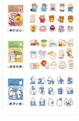 15Pcs/lot Cute Rabbit Bear Stickers PET Scrapbooking Stickers Decorative Ablum Diary For Children Stationery (ONLINE ORDER ONLY)