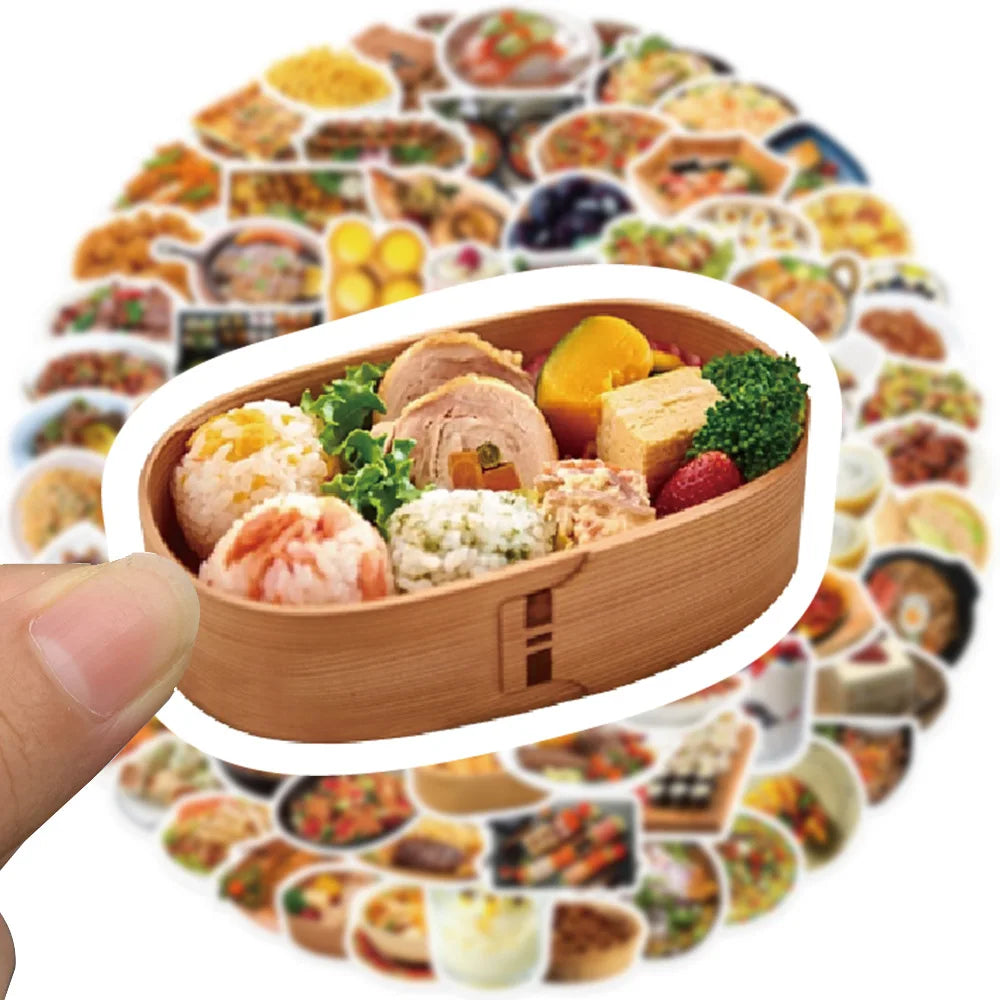 10/30/90pcs Cute Cartoon Food Stickers Delicacy Graffiti Decals Kids Toy DIY Phone Luggage Fridge Notebook Guitar Wall Sticker (ONLINE ORDER ONLY)