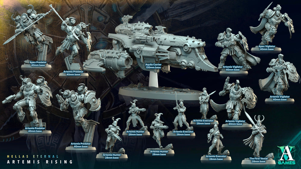 3D Printed Archvillain Games Apex Predator Artemis Predators Hellas Eternal Artemis Rising 28 32mm D&D (Online Only)
