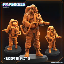 3D Printed Papsikels Helicopter Pilots MARCH 2025 CYBERPUNK 28mm 32mm (Online Only)