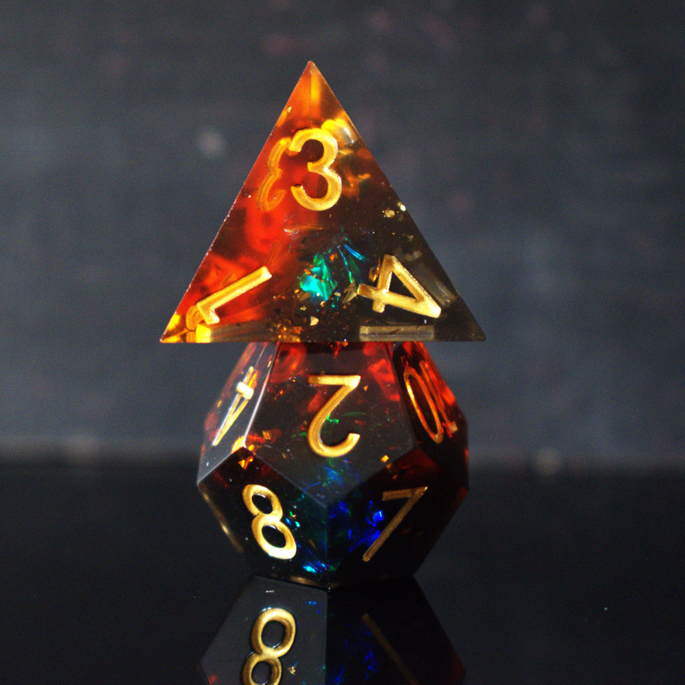 Hellish Rebuke Sharp-Edged Resin Dice Set (ONLINE ORDER ONLY)