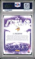 Graded 2024 Panini Rookies & Stars JJ McCarthy #SRJMY Stellar Rookies Red Plaid Rookie RC Football Card PSA 10 Gem Mint (ONLINE ORDER ONLY)