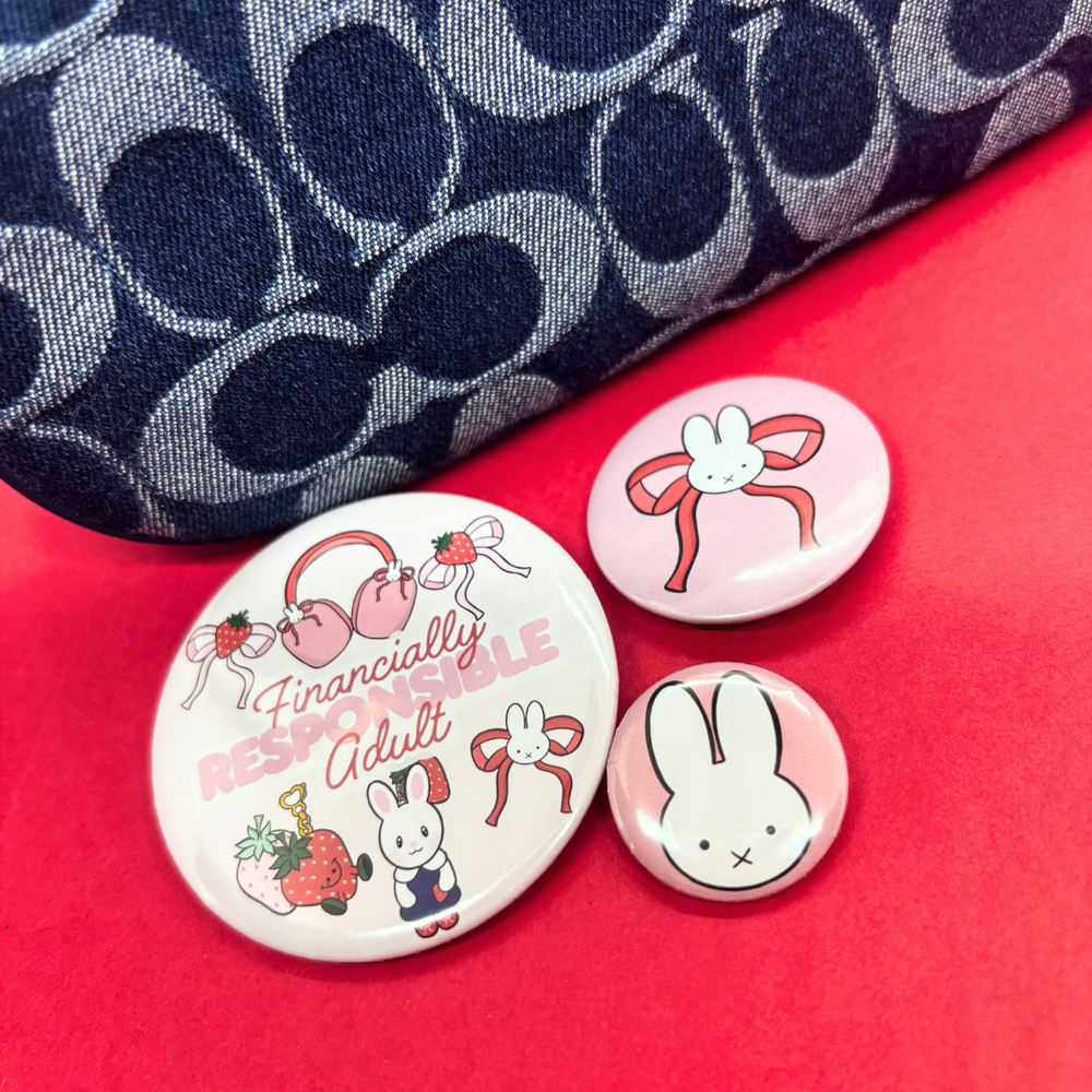 Financially Responsible Adult | Strawberry Trinkets| Pin Back Button Pack (ONLINE ORDER ONLY)