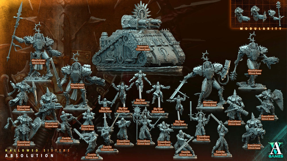 3D Printed Archvillain Games Hallowed Sisters Absolution - Executioner 28mm 32mm D&D (Online Only)