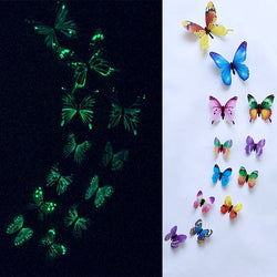 12Pcs Luminous 3D Butterfly Wall Stickers for Home Decoration (ONLINE ORDER ONLY)