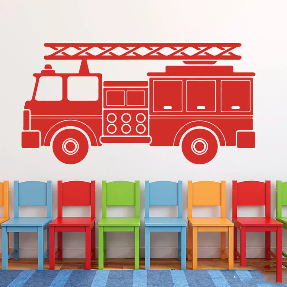 Fire Truck Engine Wall Decal Sticker for Kids Room Decor (ONLINE ORDER ONLY)