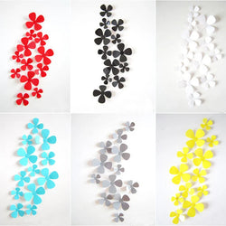12 Pcs 3D Multicolor Flower Wall Stickers Home Decor Decals Self-adhesive (Online Order Only)