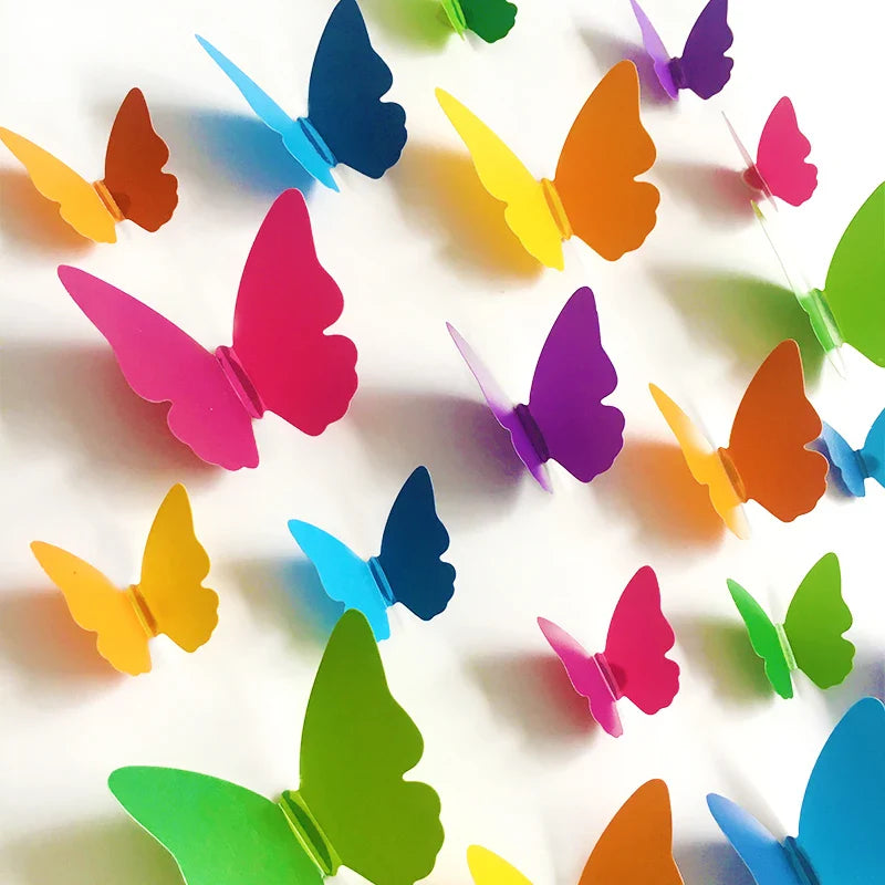 3D Multicolor Butterfly Wall Stickers - 30Pcs Self-Adhesive Home Decor Decals (Online Order Only)