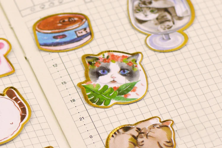 40pcs/pack Cute Stationery Stickers Cat Dog Diary Planner Decorative Mobile Stickers Scrapbooking DIY Craft Stickers (Online Order Only)