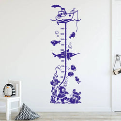 Sea Fish Boat Wall Sticker Height Growth Chart Nursery Decal Vinyl Art (ONLINE ORDER ONLY)