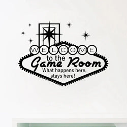 Welcome To The Game Room Decor Casino Wall Art Decals Gambling Vinyl Sticker Modern Home Gamble Poster Mural Wall Art Decoration (Online Order Only)