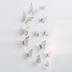 3D Butterfly Wall Stickers - 12Pcs Self Adhesive Home Decor Decals (Online Order Only)
