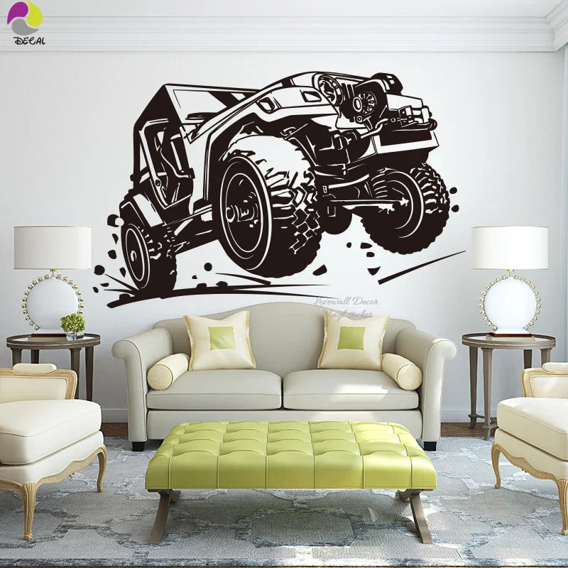 Off-Road Racing Car Wall Sticker Nursery Decor Decal (ONLINE ORDER ONLY)