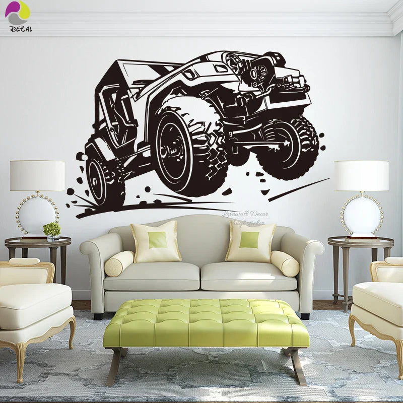 Off-Road Racing Car Wall Sticker Nursery Decor Decal (ONLINE ORDER ONLY)