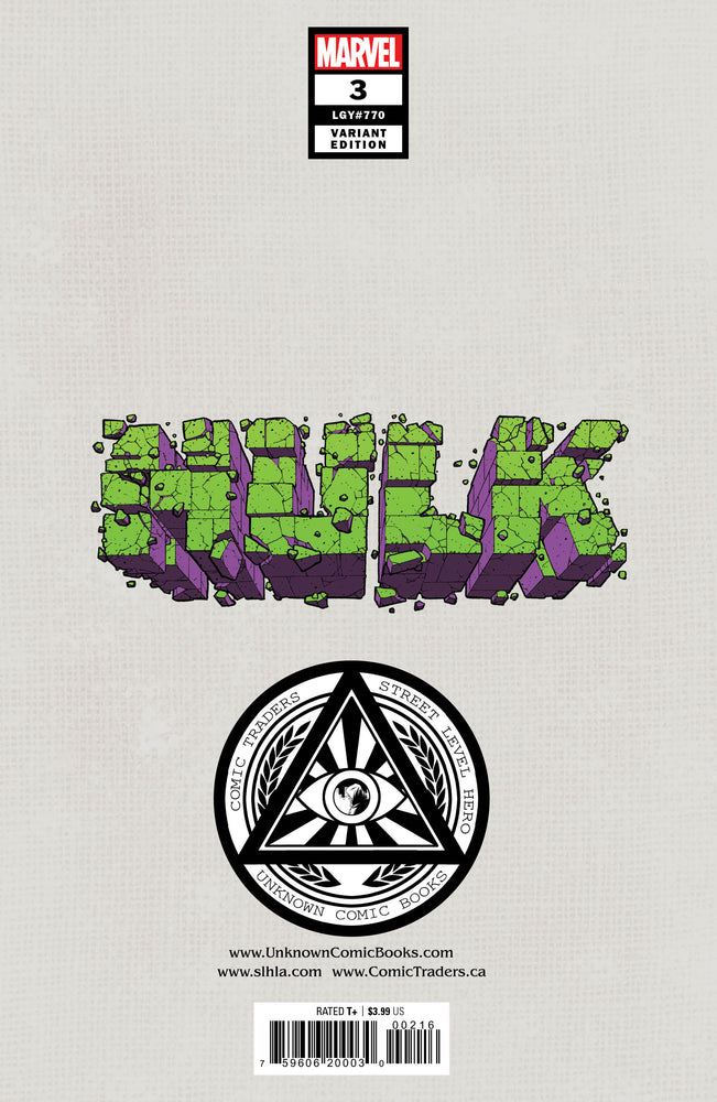 Hulk 3 Unknown Comics Alan Quah Exclusive Var (01/19/2022) (Online Only)