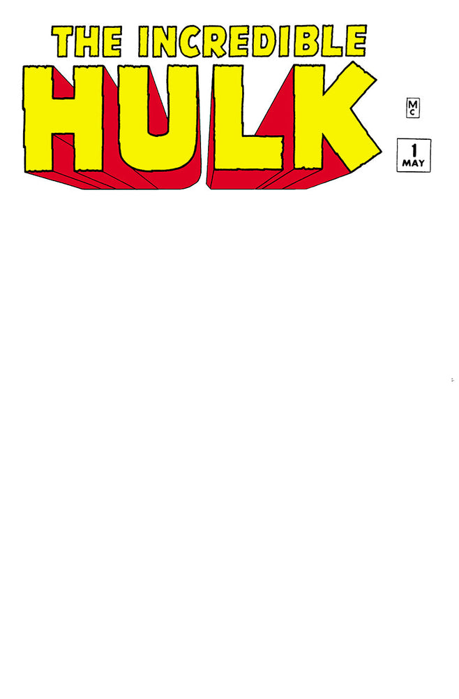 INCREDIBLE HULK #1 FACSIMILE EDITION UNKNOWN COMICS BLANK EXCLUSIVE (10/23/2019) (ONLINE ORDER ONLY)