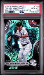 Graded 2024 Topps Bowmans Best Colson Montgomery #TP5 Top Prospects Aqua Lava /199 Rookie RC Baseball Card PSA 10 Gem Mint (ONLINE ORDER ONLY)