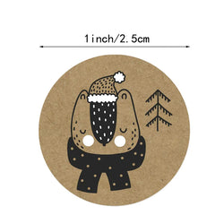 100-500Pcs Merry Christmas Sticker Christmas Party Holiday Decoration Gift Sealing Glue Baking Packaging Sticker Label 1inch (Online Order Only)