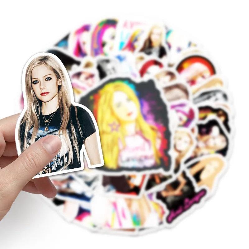 10/30/50PCS Singer Avril Lavigne Stickers DIY Phone Laptop Luggage Guitar Wall Notebook Car Graffiti Decal Toy Sticker for Kids (ONLINE ORDER ONLY)